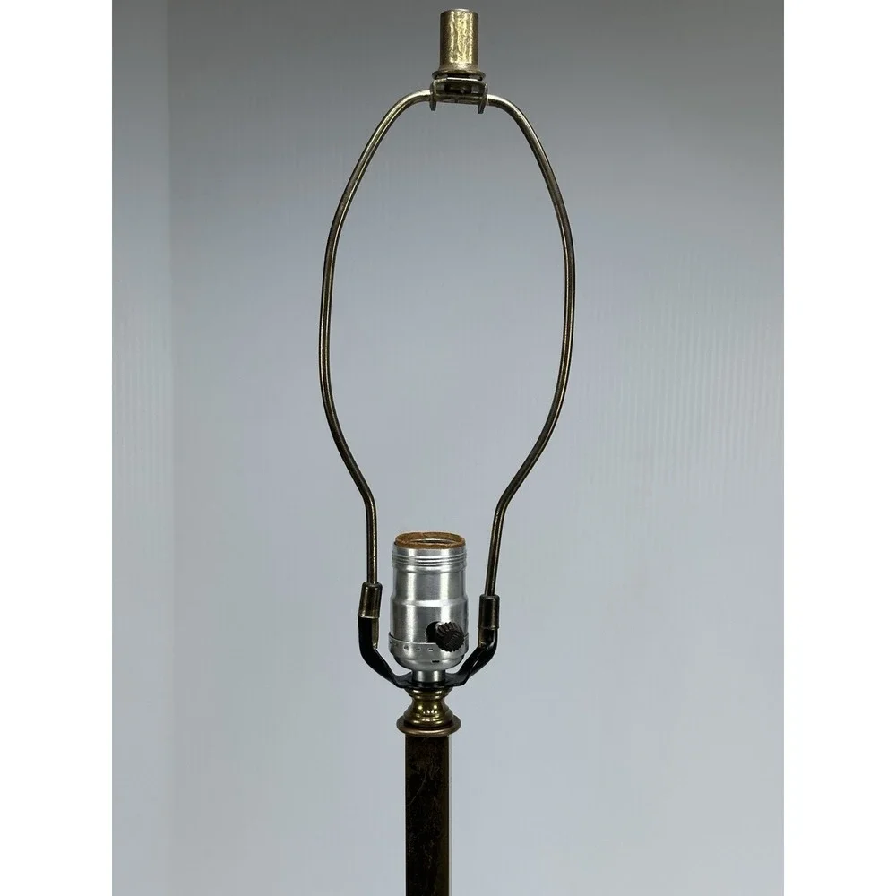 Vintage Mid Century Modern Brass And Wood Table Lamp‎ 26